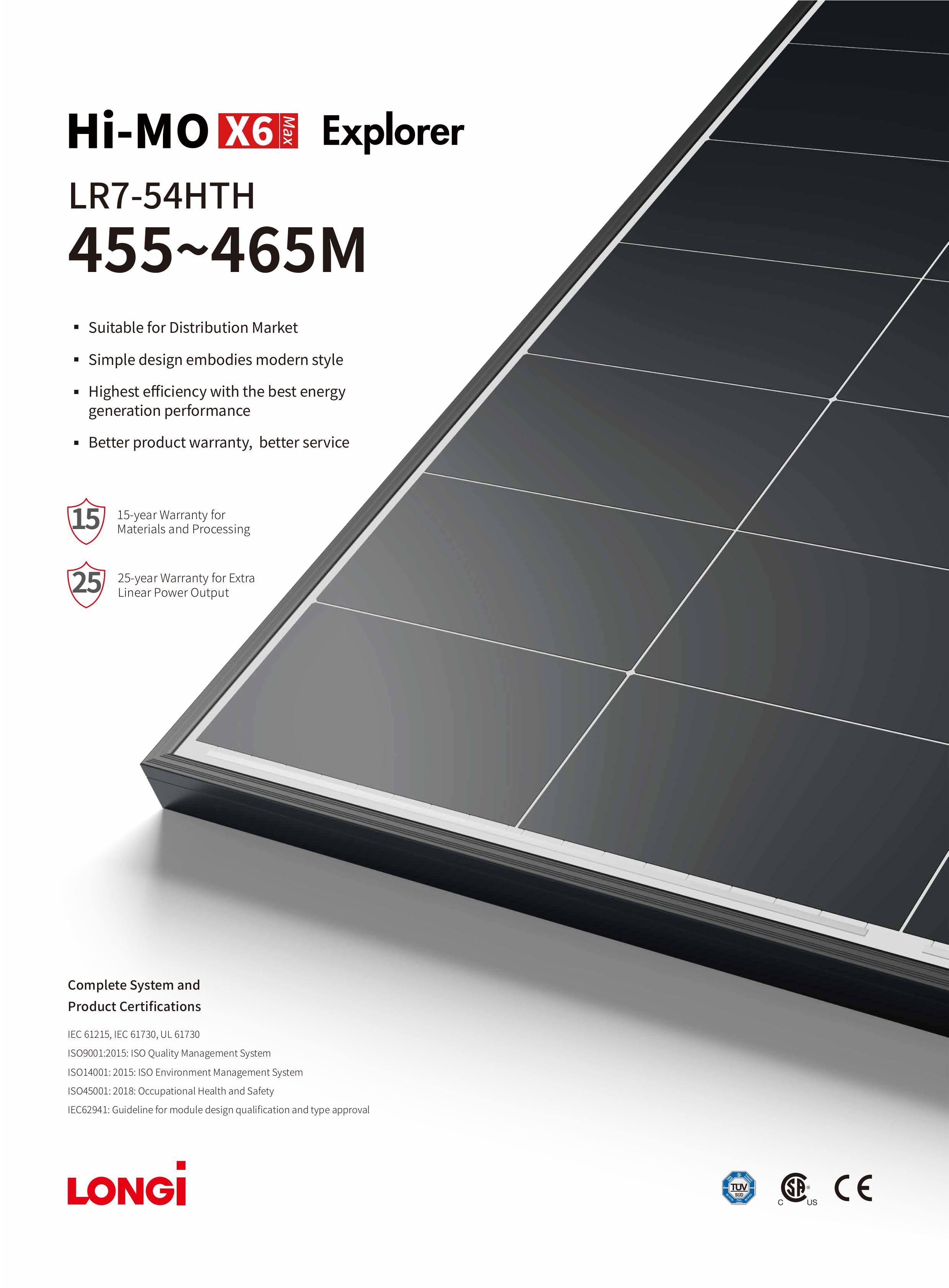 Panel fotowoltaiczny Longi 465W LR7-54HTH-465M